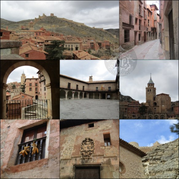 Albarracín, a Medieval city in reddish tones. It is surrounded by a wall