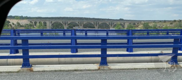 Train tracks over Embalse de Fuentes Claras