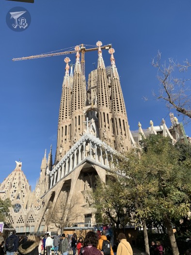 A modernist cathedral. It looks a bit like it's melting. It has four towers, plus one with a star, and a triangular façade