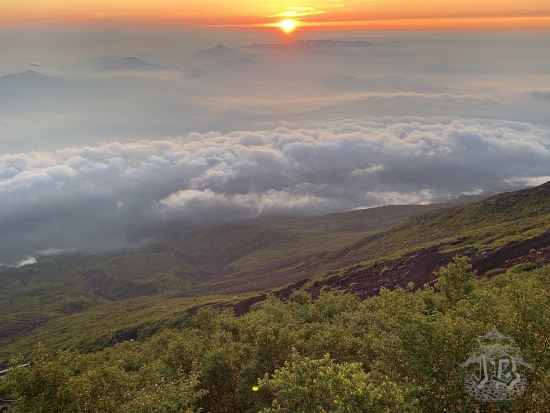 Sunrise from the slopes of Mount Fuji.