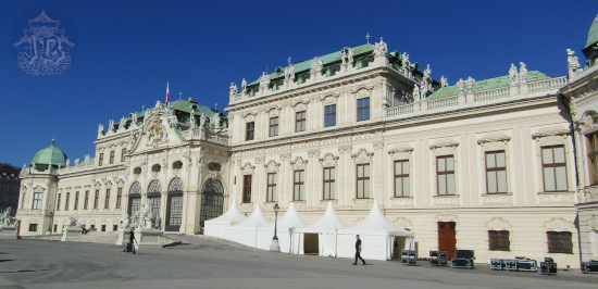 The Upper Belvedere Palace, a Neoclassical building in white stone.