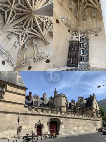 The ceiling of the chapel, which looks like a star fractal, and a view of the whole manor