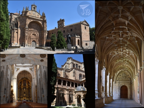 A convent, built in ornate gotic style. The covered corridor around the cloister shows pointed arches and rich decorations