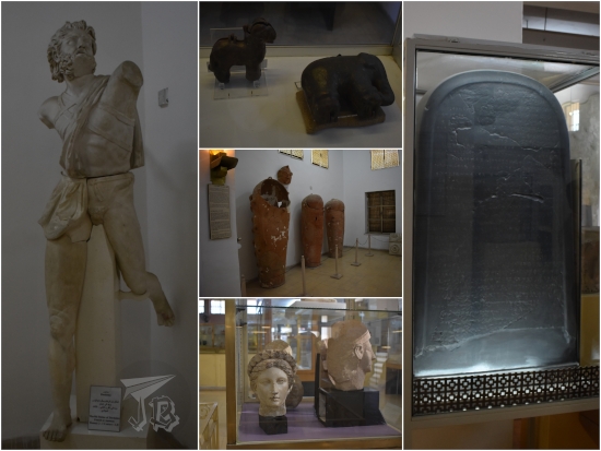 Amman archaeological museum: roman sculptures and trinkets, sarcophages, estelae