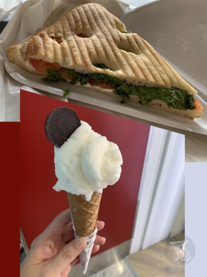 focaccia and ice cream