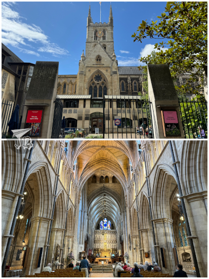 Southwark cathedral - outside and nave