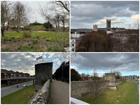 Dane John Gardens and Medieval walls of Canterbury