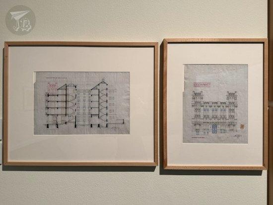 Antonio Palacios exhibit - framed façade designs
