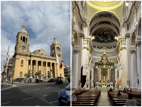 Minor Basilica of Christ the King: a Neoclassical basilica with two towers on the outside, and a sober interior design