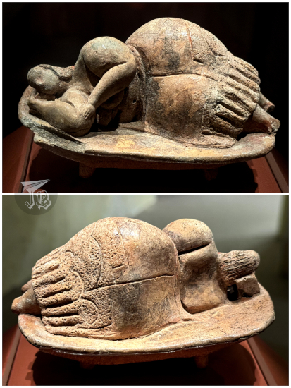 Archaeological Museum Valletta: Sleeping lady. A small figurine of a woman sleeping made in clay