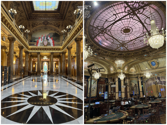 Lavish interior of the Monte Carlo casino - everything is gold and golden!