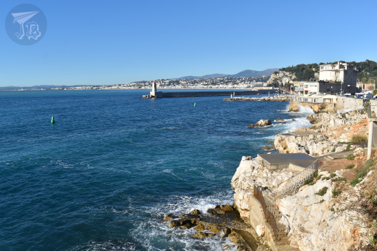 The rocky coast of Nice.
