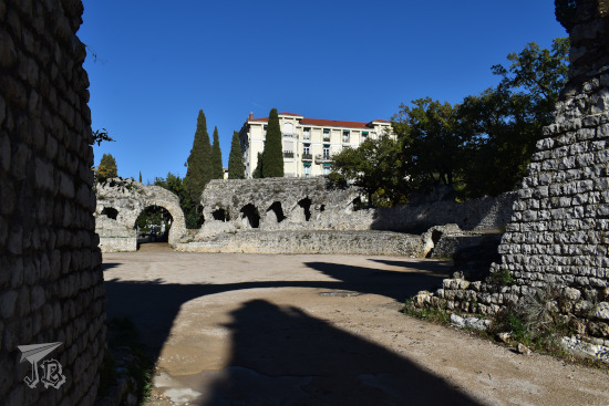 Ruins of Roman amphitheatre Arenes de Cimet
