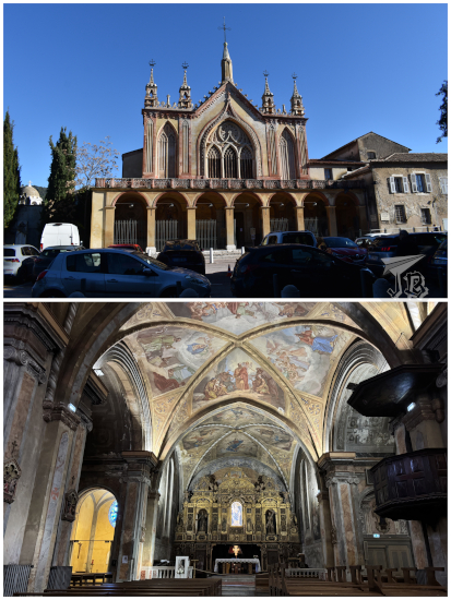 Monastery of Cimet - gothic looking and with frescoes on the inside.