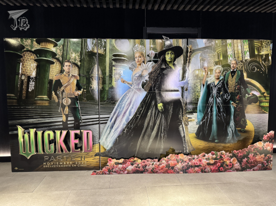 Wicked photo-op cardboard with all the main characters.