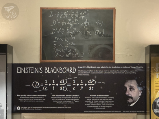 Einstein's blackboard at the History of Science Museum.