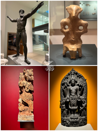 Ashmolean Museum Exhibits -Greek god, vaguely human form, griffon, Hindu deity.