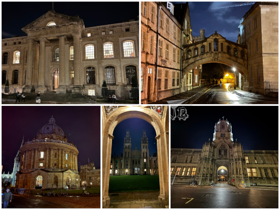 Oxford at night - Library, Bridge of Sighs, Radcliff Camera, Colleges.
