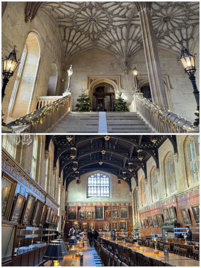 Main Staircase and Main Hall, where food is served.