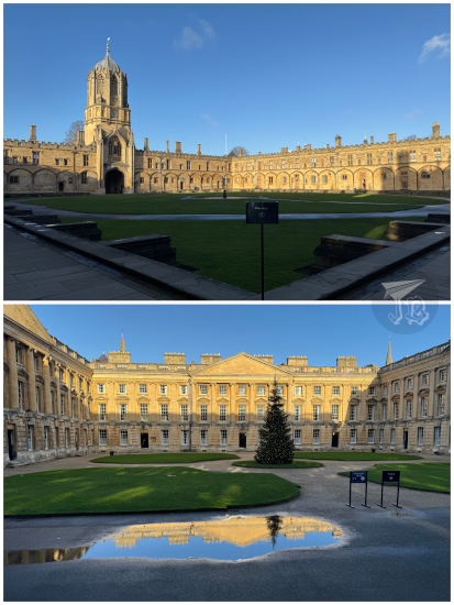 Quadrants at Christ Church College, Oxford. One is Gothic, the other is Baroque.