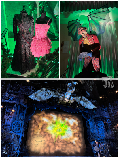 Dresses, figures and stage from Wicked in London.
