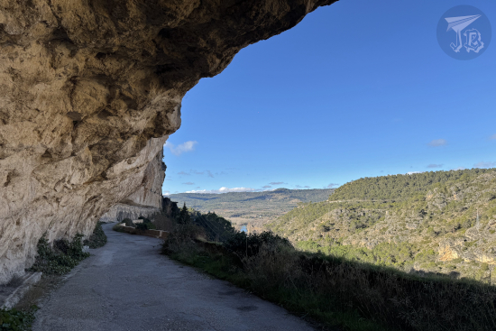 Rock shelter formed by brown rock