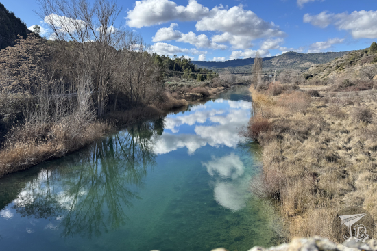 Tranquil river in a crisp winter morning