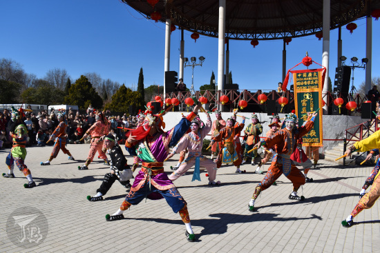 Chinese dancers performing a traditional show
