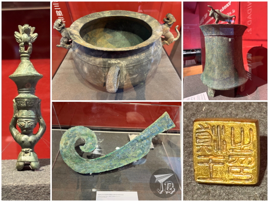 Chinese Bronzes from prehistoric times, along with a reproduction of an Imperial gold seal