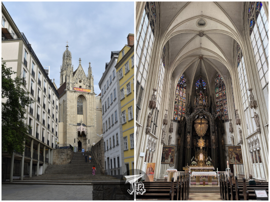 Gothic church on top of some stairs